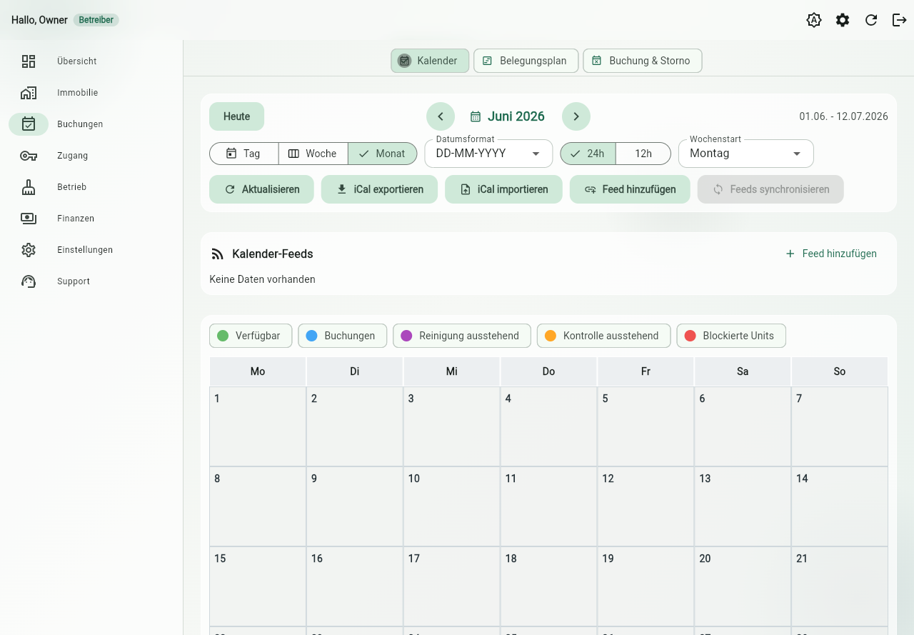Kalender und Verfügbarkeit